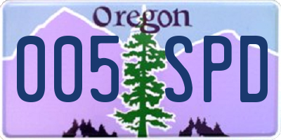 OR license plate 005SPD