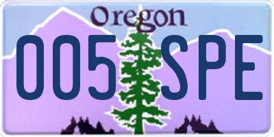 OR license plate 005SPE