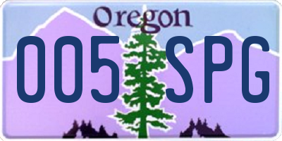 OR license plate 005SPG