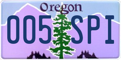 OR license plate 005SPI