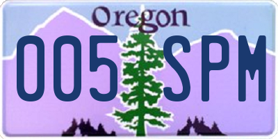 OR license plate 005SPM