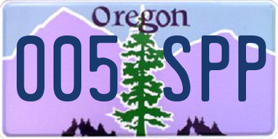 OR license plate 005SPP