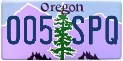 OR license plate 005SPQ