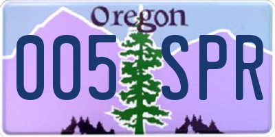 OR license plate 005SPR