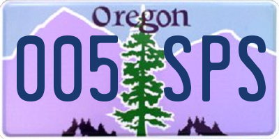 OR license plate 005SPS
