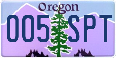 OR license plate 005SPT