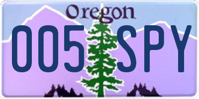 OR license plate 005SPY