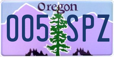 OR license plate 005SPZ
