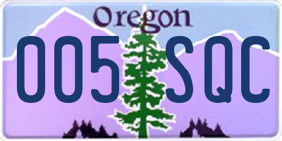 OR license plate 005SQC