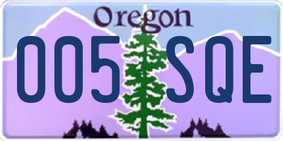 OR license plate 005SQE