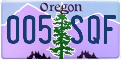 OR license plate 005SQF