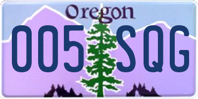 OR license plate 005SQG