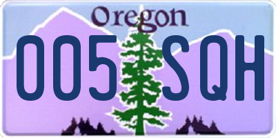 OR license plate 005SQH