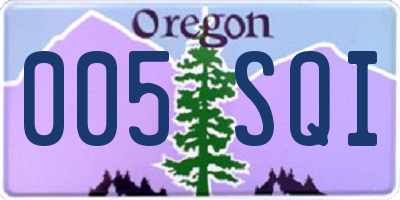 OR license plate 005SQI
