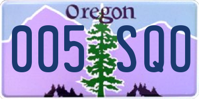 OR license plate 005SQO