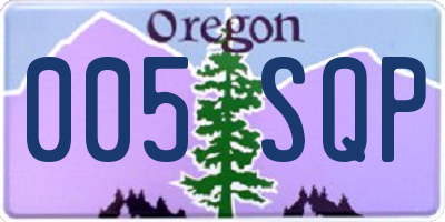 OR license plate 005SQP