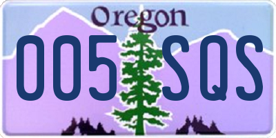 OR license plate 005SQS