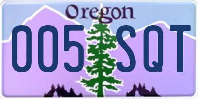 OR license plate 005SQT