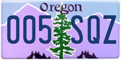 OR license plate 005SQZ