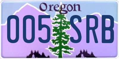 OR license plate 005SRB