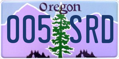 OR license plate 005SRD