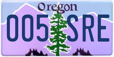 OR license plate 005SRE