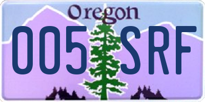 OR license plate 005SRF