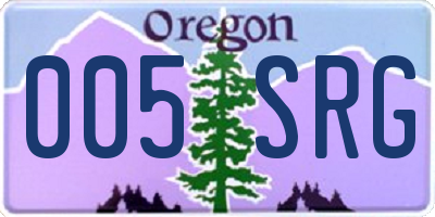 OR license plate 005SRG