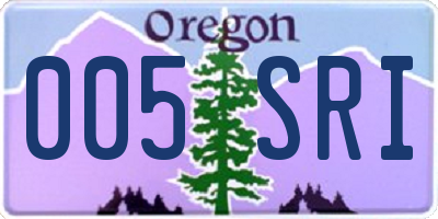 OR license plate 005SRI