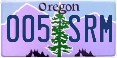 OR license plate 005SRM