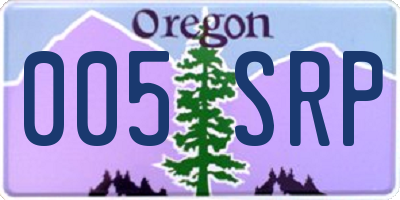 OR license plate 005SRP