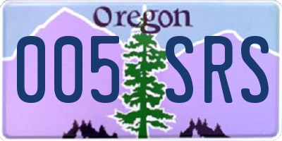 OR license plate 005SRS