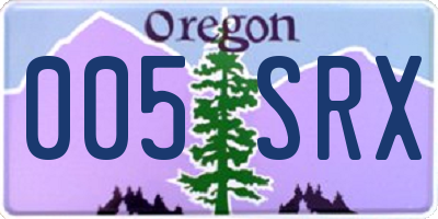 OR license plate 005SRX