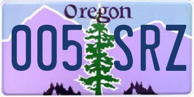 OR license plate 005SRZ