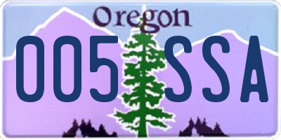 OR license plate 005SSA