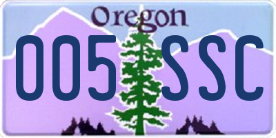 OR license plate 005SSC
