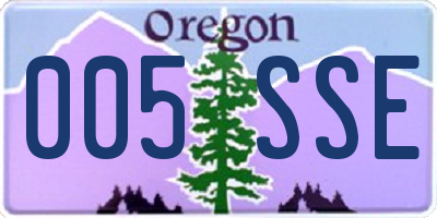 OR license plate 005SSE