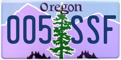 OR license plate 005SSF