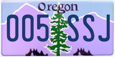 OR license plate 005SSJ