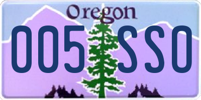 OR license plate 005SSO