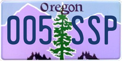 OR license plate 005SSP