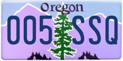 OR license plate 005SSQ