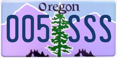 OR license plate 005SSS