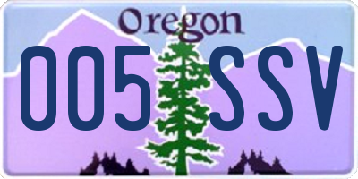 OR license plate 005SSV