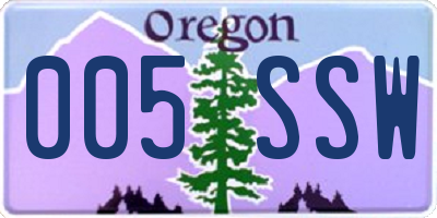 OR license plate 005SSW