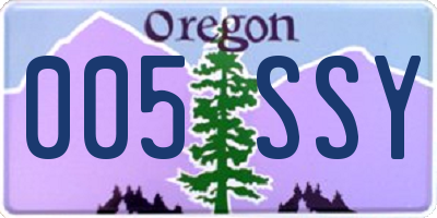 OR license plate 005SSY