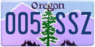 OR license plate 005SSZ