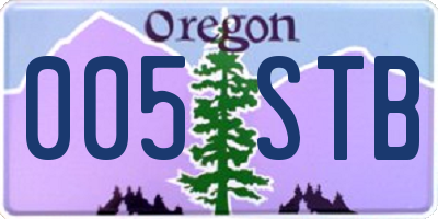 OR license plate 005STB
