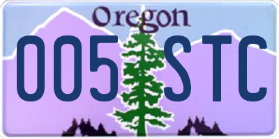 OR license plate 005STC