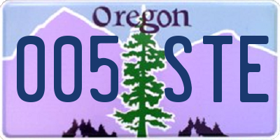 OR license plate 005STE